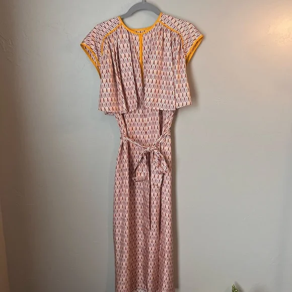 AKNVAS 100% Silk Logo Prairie Midi Dress Prairie Peasant Luxury - Picture 8 of 13